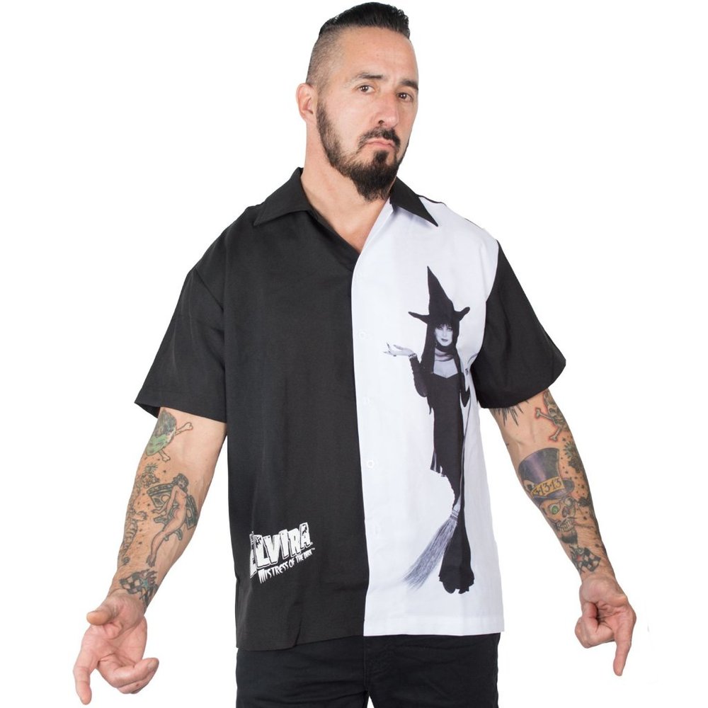 Elvira Witch Panel Shirt Men's Goth Fashion